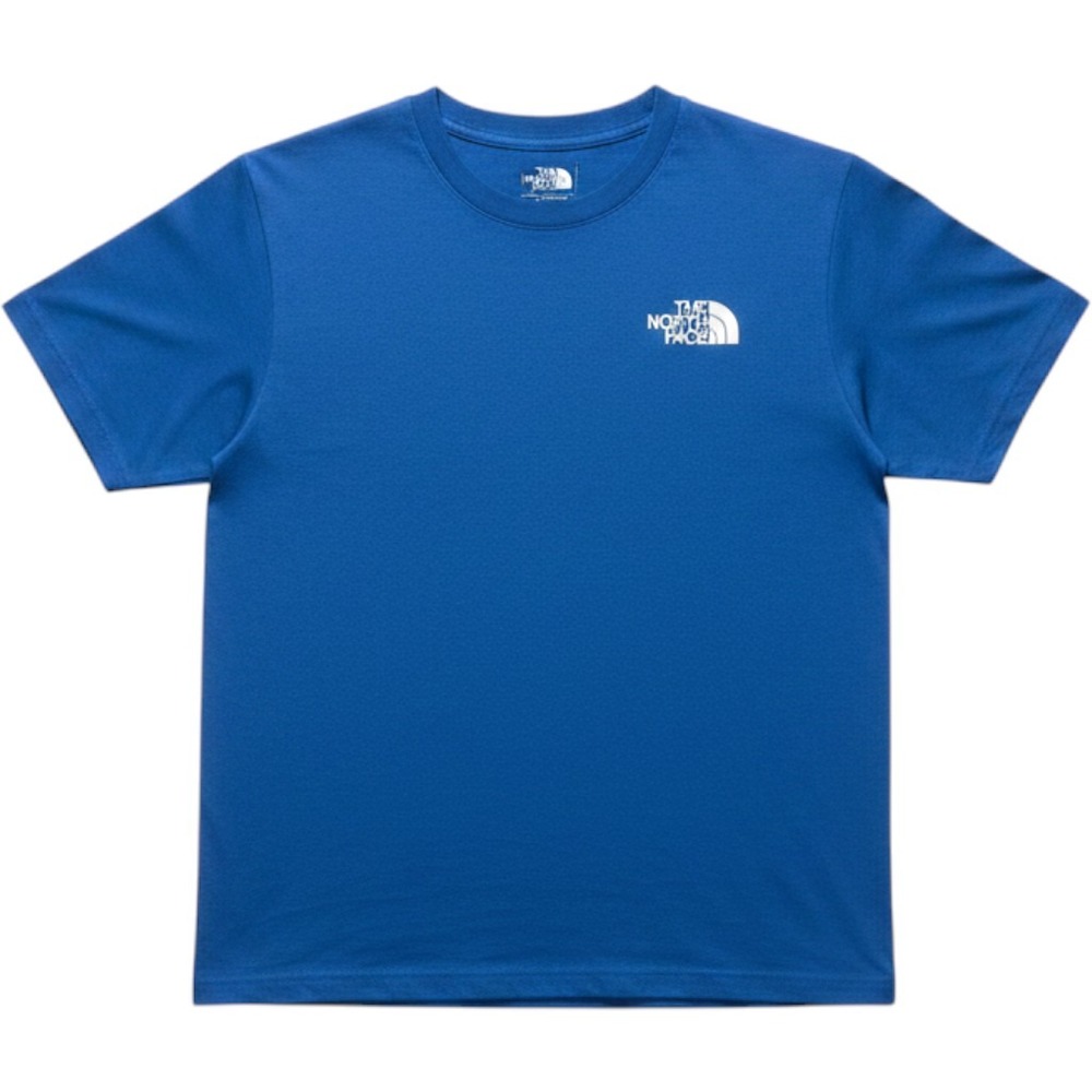 The North Face Blue Box Logo Graphic Tee Gorpcore Outdoor Hiking Men L Cotton